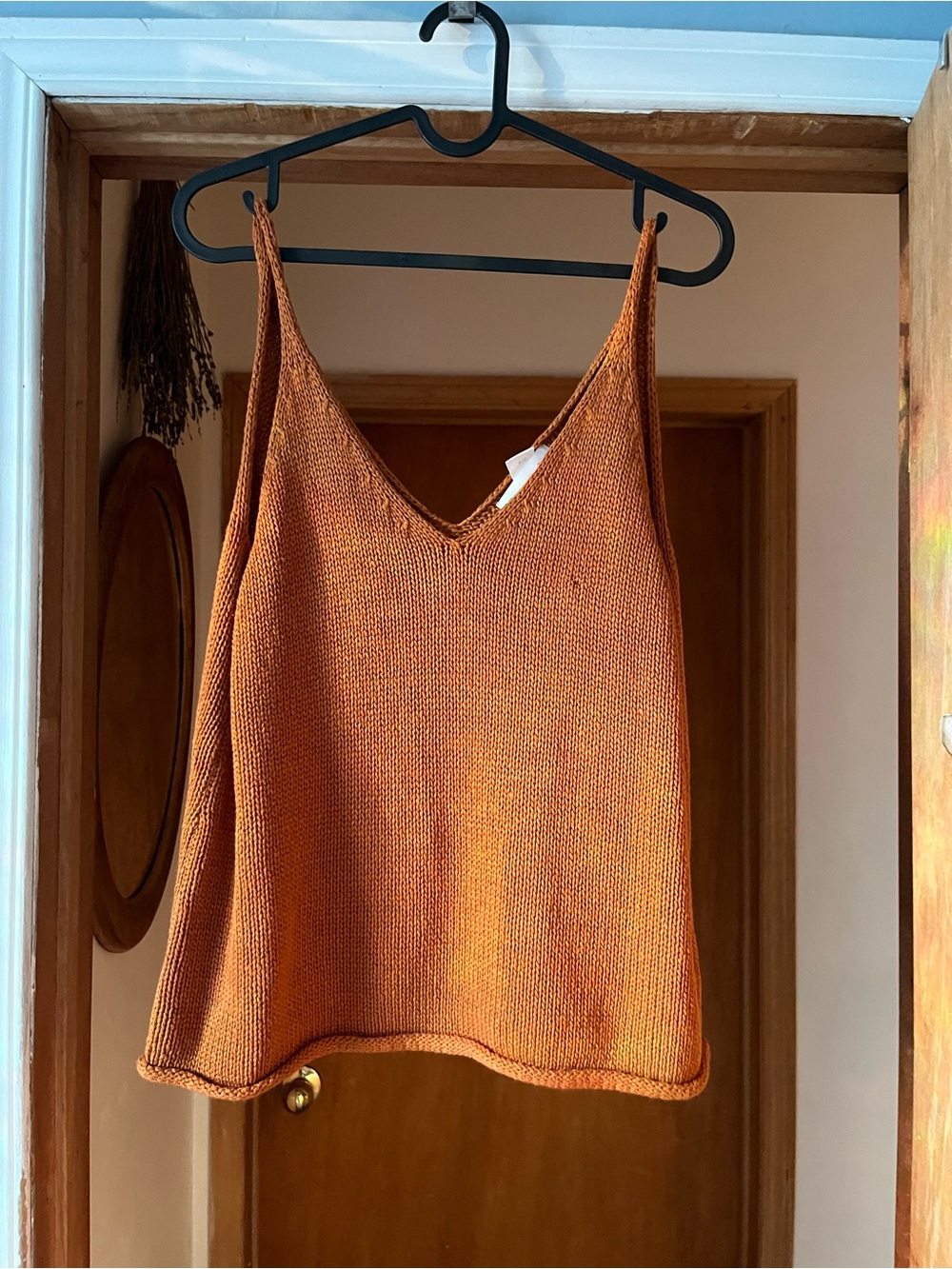 H&M Burnt Orange V-Neck Crochet Camisole